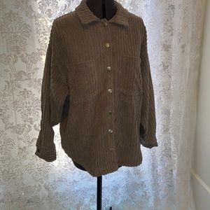 Gray ribbed angel kiss light weight jacket size medium